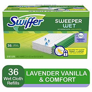 3-Pk of 36-Ct Swiffer Sweeper Wet Mopping Pad Refills (Lavender Vanilla) $22.40 w/ S&S & More + Free S&H