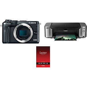 Canon M6 Mirrorless Digital Camera (Body) + Pro-100 Printer + Photo Paper $299 after $350 MIR + free s/h