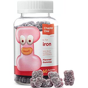 60-Count Chapter One Iron + Vitamin C Gummies $5.57 + free s/h (w/Prime or $25+ s&s)