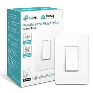 Kasa Matter Smart Light Switch: Voice Control w/Siri, Alexa & Google Assistant UL Certified  Neutral Wire Required Single Pole 2.4GHz Wi-Fi  KS205 $19.99