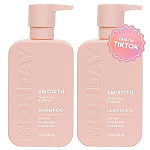 2x MONDAY HAIRCARE Smooth Shampoo + Conditioner Bathroom Set (2 Pack) - $19.18 Amazon Prime and S&S