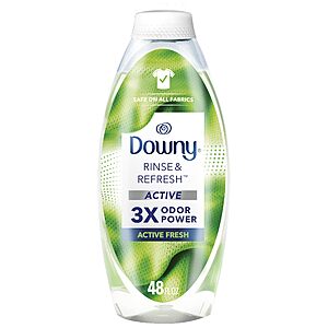 Downy RINSE & REFRESH Laundry Odor Remover & Fabric Softener for Activewear 48 oz x4 Amazon S&S $31.96