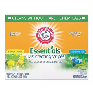 $0.014 a Wipe - Disinfecting Wipes 440 Ct Arm & Hammer - Plus $10 off $40 - Big Lots $7.49