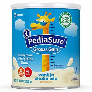 20% Off + Extra 5% Off PediaSure Grow & Gain Non-GMO Vanilla Shake Mix Powder, Nutrition Shake for Toddlers, 14.1 oz, 3/6 Count @ Amazon $30