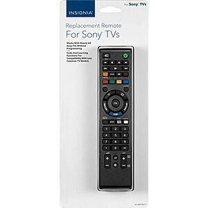 Insignia Replacement Remote for TVs (Sony/Vizio) $11 + Free Curbside Pickup at Best Buy