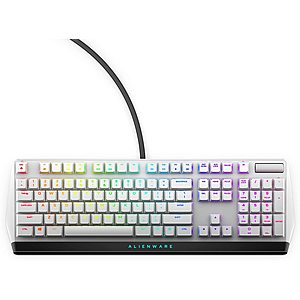 New Alienware Low-Profile RGB Gaming Keyboard AW510K Light, Alienfx Per Key RGB Lighting, Media Controls and USB Passthrough, Cherry MX Low Profile Red Switches, Lunar Light $99.99