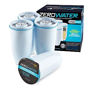 4-Pack ZeroWater Replacement Water Pitcher Filters $27.91 - Amazon